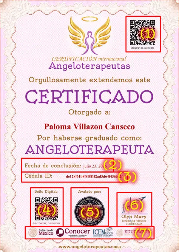 Certificado Angeloterapeutas